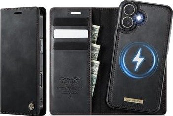 iPhone 17 Caseme C49 2-i-1 avtakbar lommebokveske - MagSafe-kompatibel, RFID - Svart
