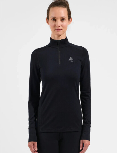 Odlo Merino 200 Bl Top Turtle Neck L/S Half Zip Black XS