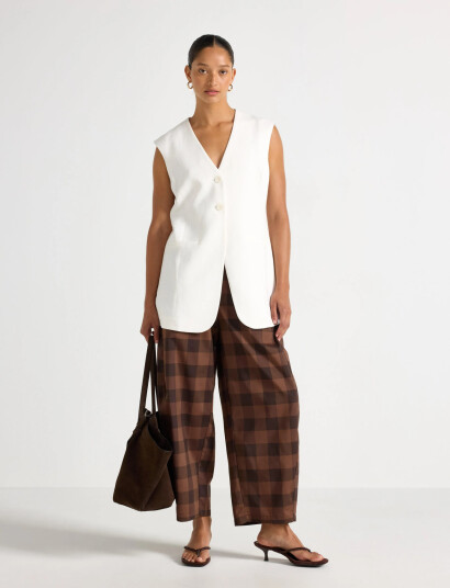 Lindex Barrel Trousers With Ankle Length Brown S