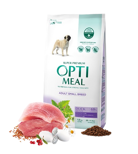 Optimeal Tørrfôr for små hunder med and 1,5 kg