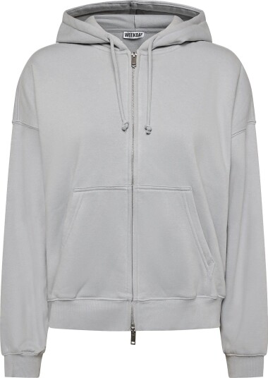 Weekday Lotte Standard Zip Hoodie - LIGHT GREY - M