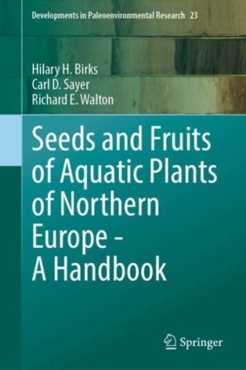 Seeds and Fruits of Aquatic Plants of Northern Europe A Handbook