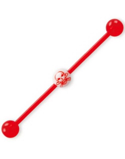 Aab Hated Skull Rød Ørebarbell Strl 1.6 x 44 mm med 6 mm kule