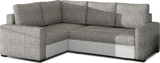 Seksjon Eltap Corona 235x162x90 cm Berlin 01 Soft 17 Grå Hvit Venstre