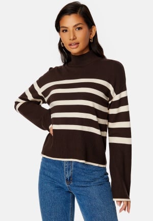 VERO MODA Happiness LS Highneck Coffee Bean Stripes: M