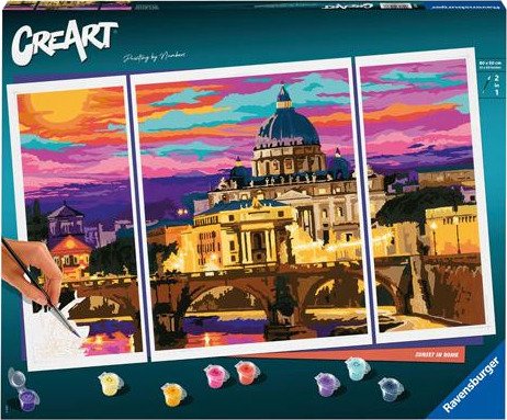 Ravensburger CreArt Mal etter nummer 12+ år Solnedgang i Roma