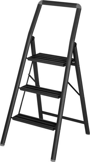 Wenko Alu Sammenleggbar Stige 3 Trinn Sort Wenko Alu Sammenleggbar Stige 3 Trinn Sort