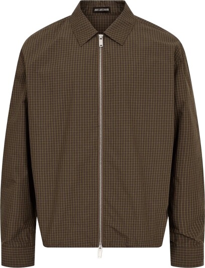 HAN Kjøbenhavn Zip Up Boxy Shirt DARK BROWN M HAN Kjøbenhavn Zip Up Boxy Shirt DARK BROWN M
