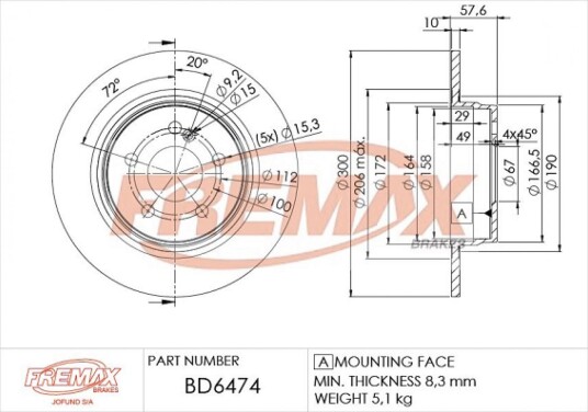Bremseskive FREMAX BD-6474