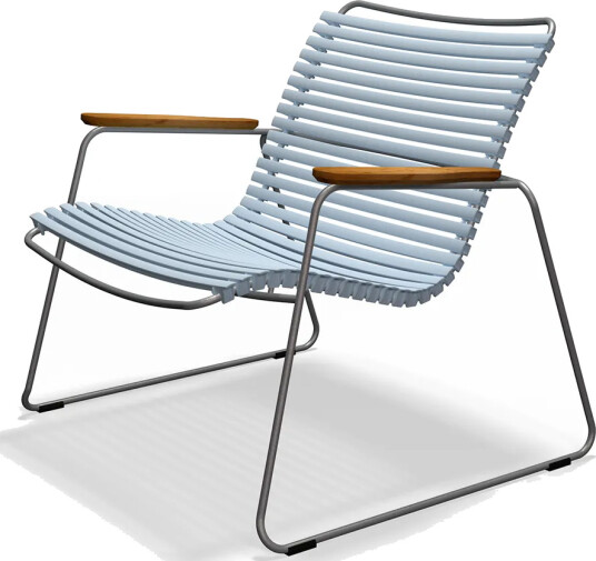 Houe Click Roomy lounge chair Dusty Light blue. Frame: Grey. Armrest: Bam