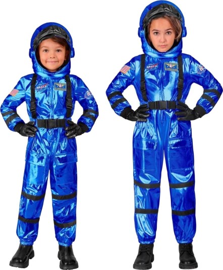 Blått Unisex Astronautkostyme til Barn - 11-13 ÅR