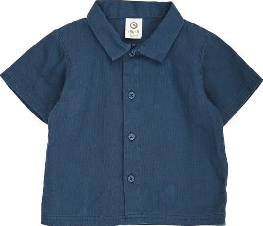 Müsli Skjorte k/e - Twill - Navy - Müsli - 1½ år (86) - Skjorte K/E - Marineblå