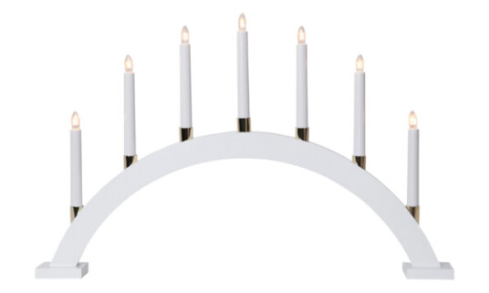 Star Trading Gillian Bow Adventsstake 7 Lys Hvit 40 cm