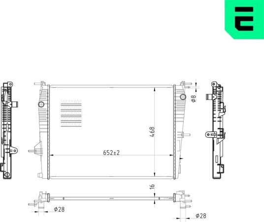 ERA 673142 Radiator motorkjøling ERA 673142 Radiator motorkjøling