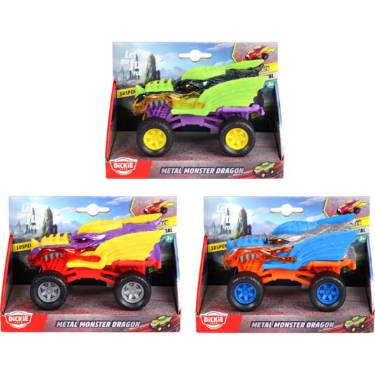 Dickie Toys Metal Monster Dragon Lekebil assortert