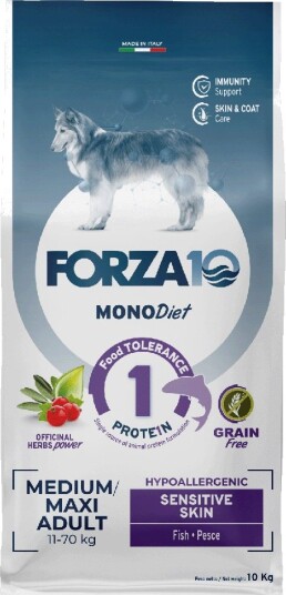 Forza10 Diet Dog Tørrfôr Forza 10 Mono Diet Medium & Large Sensitive Skin Med Fisk 2 X 10 kg
