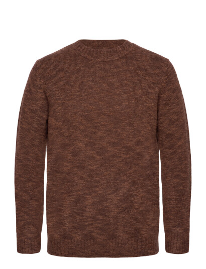 Mos Mosh Gallery Mmglaporte Melange Crew Neck Knit - Brown - XXL