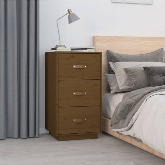 vidaXL Nattbord honningbrun 40x40x75 cm heltre furu