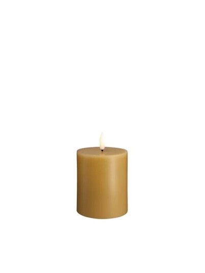 Moods & More LED pillar candle   Honey mustard   74x100 mm