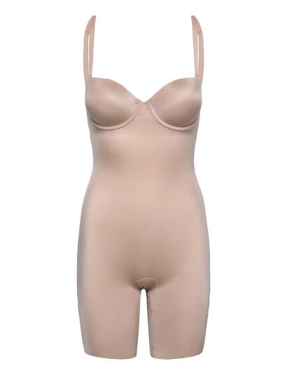 Spanx Strapless Cupped Bodysuit   Beige   M