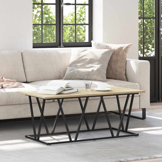 Kaffebord Sonoma Eik 100x50x40 cm Laget av Konstruert Tre og Metall