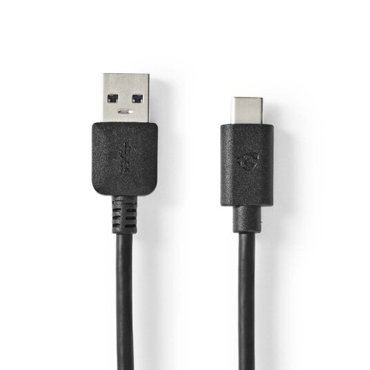 Nedis USB-kabel | USB 3.2 Gen 2 | USB-A Han | USB-C™ Hann | 60 W | 10 Gbps | Nikkel belagt | 1.00 m | Rund | PVC | Sort | Boks