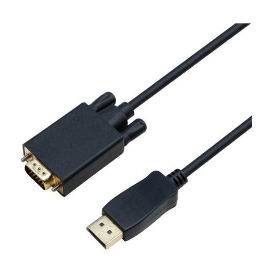 ELETRA DISPLAYPORT 1.1 - VGA 2M KABEL, SVART