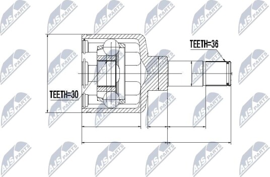 Nty Drivknute drivaksel NTY NPW FR 044