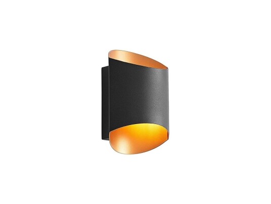 Arcchio Ayaz LED-vegglampe, svart og gull