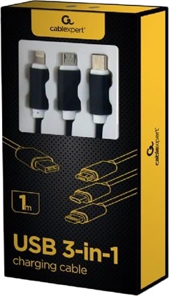 Cablexpert Lightning-Kabel Usb Hann Til Micro-Usb Type B Lightning Usb-C Hann 1 M Svart