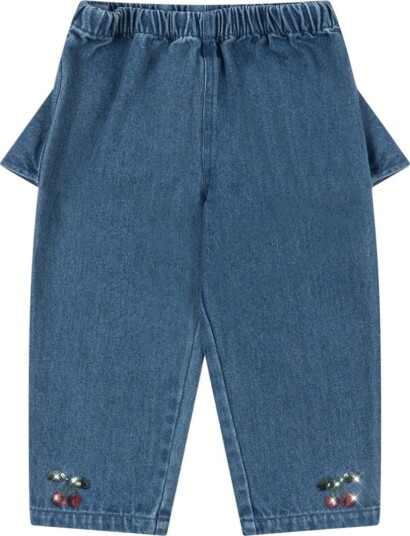 Konges Sløjd Bukser - Magot - Denim Blue m. Paljetter - Konges Sløjd - 9-10 år (134-140) - Bukser - bomull - Blå