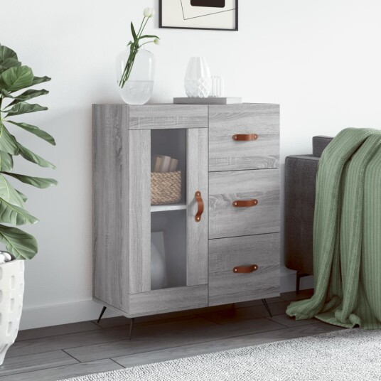 vidaXL Skjenk grå sonoma 69,5x34x90 cm konstruert tre