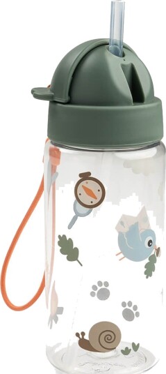Done By Deer Straw Bottle Tiny Trails Green 350ml Khaki Green Ø6.5x H 18.5cm