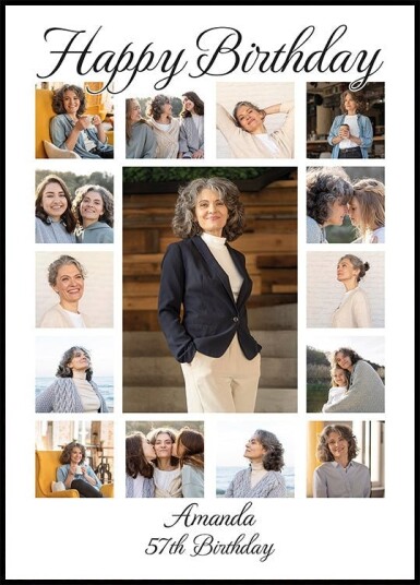 Birthday Photo Collage Personal Plakat Plakat / 70x100cm