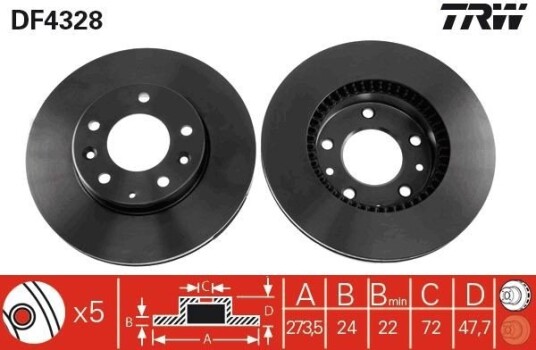 Bremseskive TRW DF4328