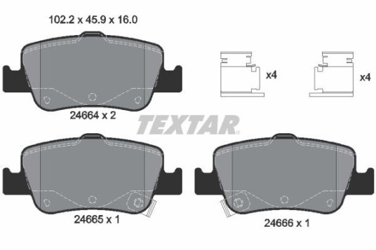 Bremseklosser TEXTAR 2466401 Bremseklosser TEXTAR 2466401