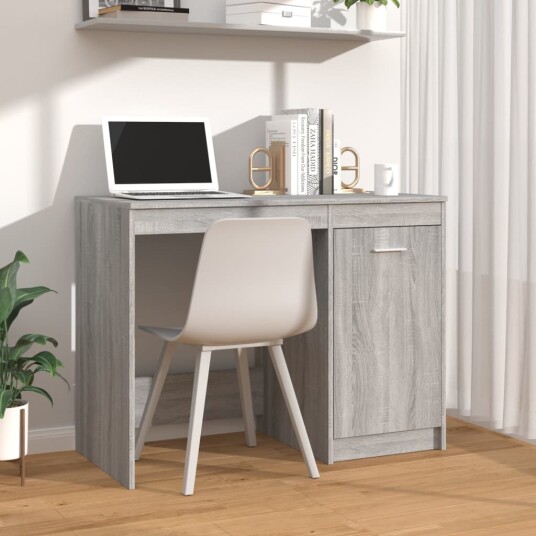 vidaXL Skrivebord grå sonoma 100x50x76 cm konstruert tre vidaXL Skrivebord grå sonoma 100x50x76 cm konstruert tre