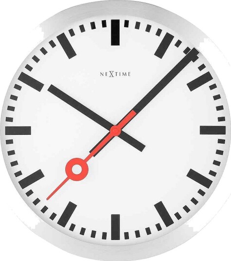 NeXtime Veggklokke Bordklokke Station Stripe diameter 19 cm Hvit