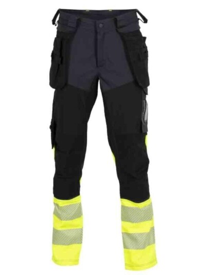 BS Gjøvik 4-V Håndverksbukse, HiVis kl.1 Unisex, Str. C66, Sort/Gul BS Gjøvik 4-V Håndverksbukse, HiVis kl.1 Unisex, Str. C66, Sort/Gul