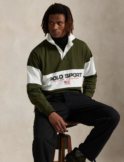 Polo Ralph Lauren Big Fit Polo Sport Rugby Shirt Green XXL