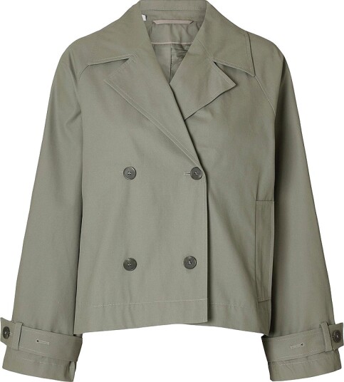 Selected FEMME Jakke slfCilo Short Trenchcoat Grå