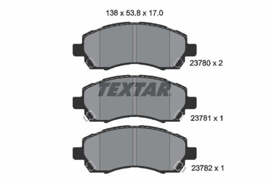 Bremseklosser TEXTAR 2378001 Bremseklosser TEXTAR 2378001