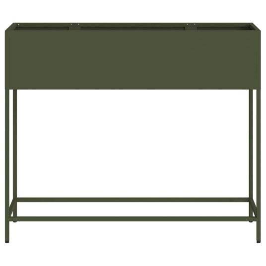 Hevet Hagebed 100x26x82 cm Olivengrønn Stål Hevet Hagebed 100x26x82 cm Olivengrønn Stål