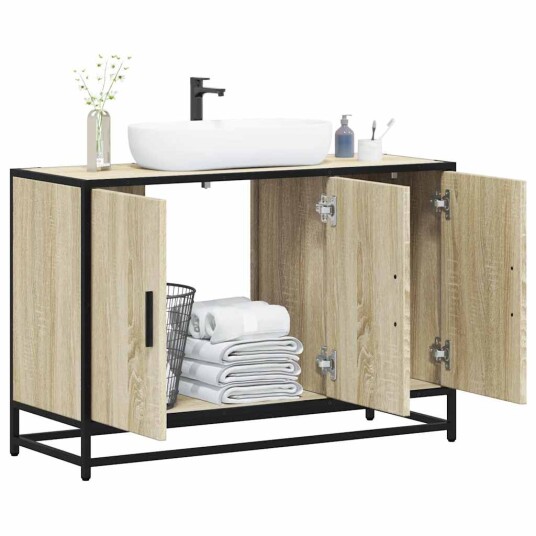 Vidaxl Servantskap sonoma eik 90x33x60 cm konstruert tre 849270 Vidaxl Servantskap sonoma eik 90x33x60 cm konstruert tre 849270