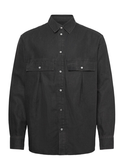 WOOD WOOD Wwnico Pleated Shirt   Black   S