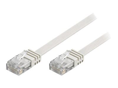 Deltaco Koblingskabel Cat6 20m Flat UTP Gullbelagt Hvit