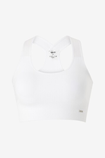 Aim'n - Sports-BH White High Support Ribbed Bra - Hvit