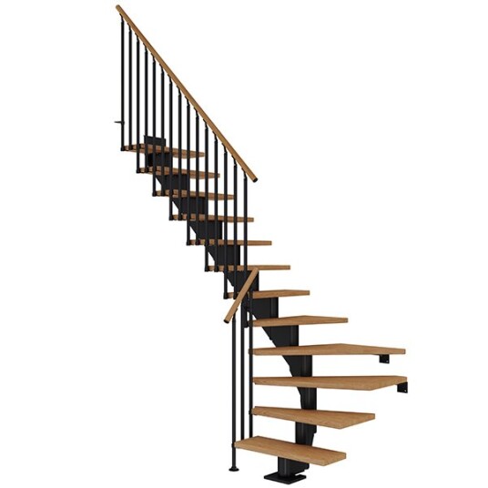 Dolle Hamburg L-trapp I Svart-classic Iii-oljeret Eik-85-14 - Loddret Høyde 277 322 Cm Dolle Hamburg L-trapp I Svart-classic Iii-oljeret Eik-85-14 - Loddret Høyde 277 322 Cm