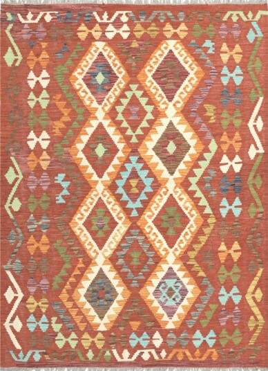 Orientalsk Teppe Vegi Kelim Hand Woven 130 x 176 cm Størrelse: 130 x 176 cm