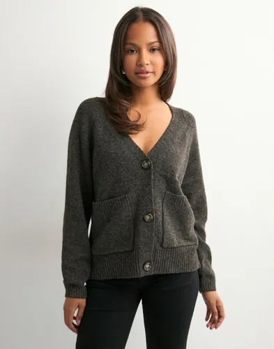 Vero Moda Brun Vmboom Ls V Neck Button Cardigan Ga